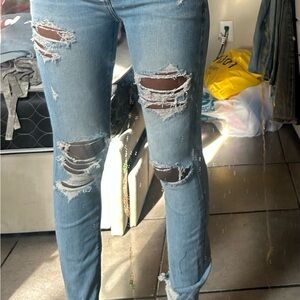 Distressed Light Blue Women's Jeans